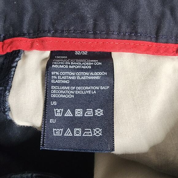 Tommy Hilfiger Y2K Chino Pants Mens 32X32 Blue Preppy Golf Coastal - Picture 3 of 8